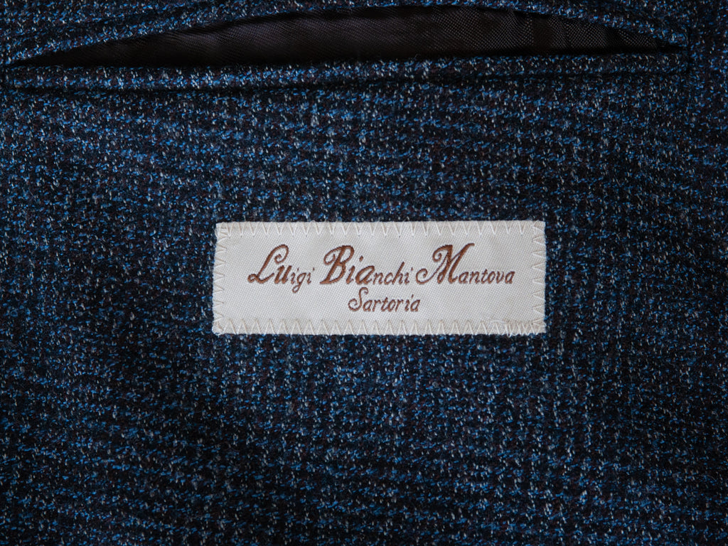Luigi Bianchi Mantova Slate Gray Check Blazer