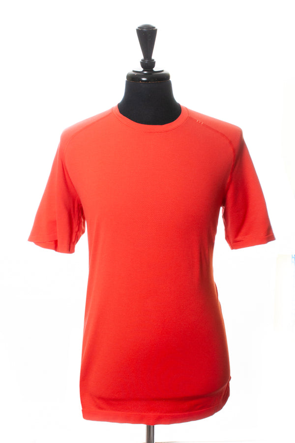Lululemon Orange Performance Knit T-Shirt Large
