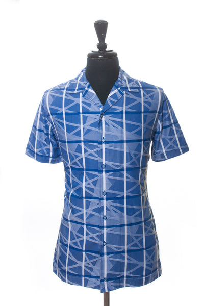Robert Graham NWT Blue Classic Fit Short Sleeve Camp Shirt