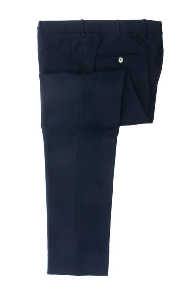 PT01 Navy Blue Slim Fit Techno Washable Wool Trousers