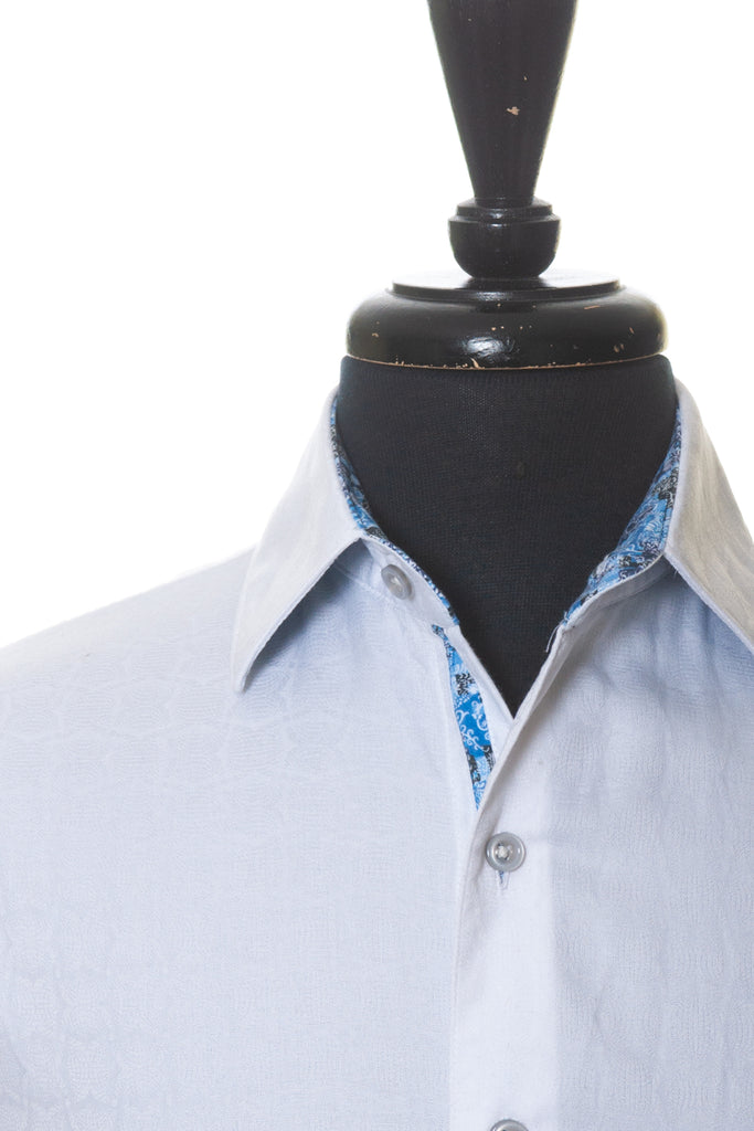 Robert Graham White Geometric Weave Shirt