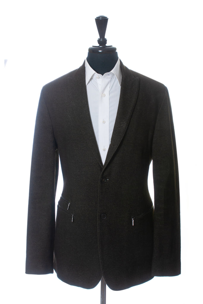 John Varvatos Green Knit Twill Blazer