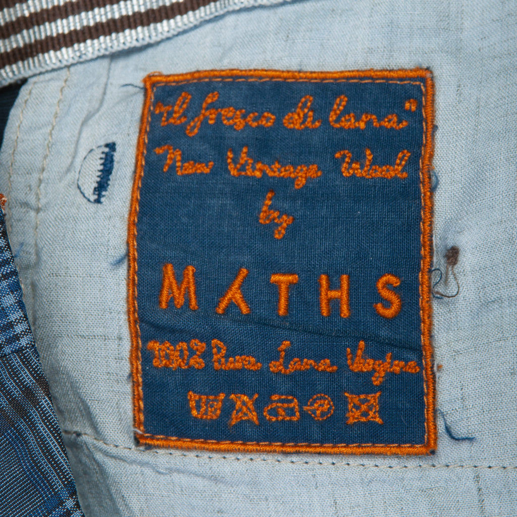 Myths Blue Check Garment Washed Vintage Wool Pants