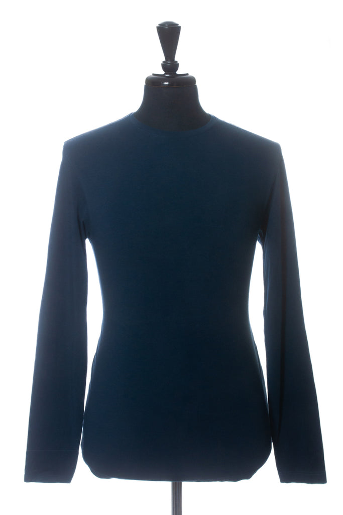 Patrick Assaraf Dark Blue Long Sleeve T-Shirt