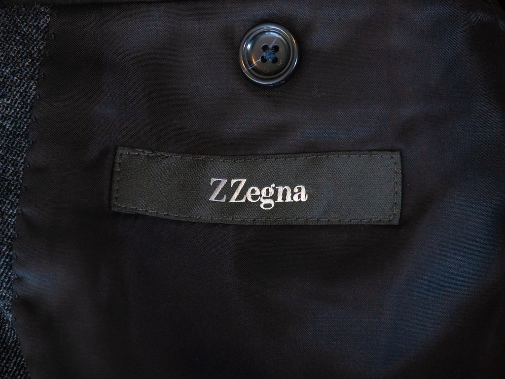 ZZegna Grey Light Textured Velvet Blazer