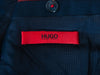 Hugo Boss Navy Blue Leather Accented Adgert Blazer