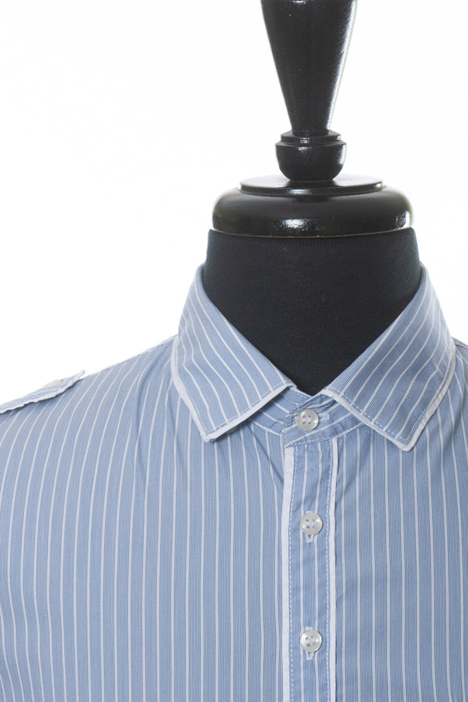 Love Moschino Blue Striped Short Sleeve Shirt