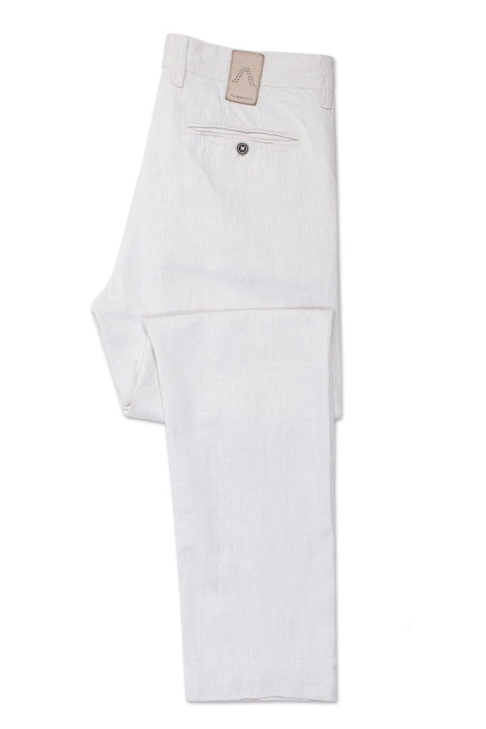 Alberto Cloud Gray Modern Fit Linen Denim