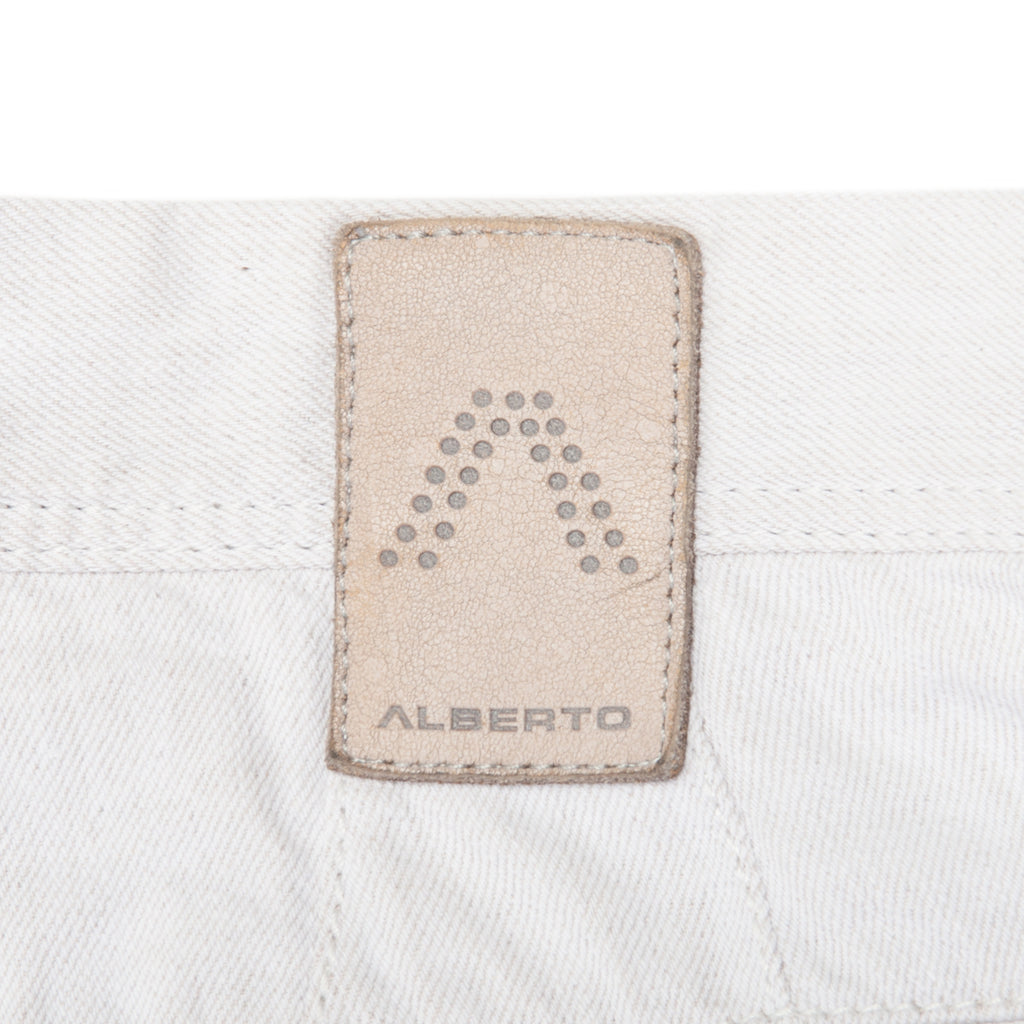 Alberto Cloud Gray Modern Fit Linen Denim