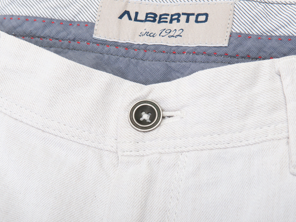 Alberto Cloud Gray Modern Fit Linen Denim