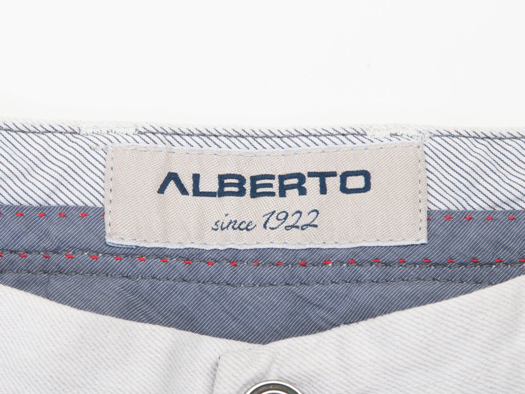 Alberto Cloud Gray Modern Fit Linen Denim