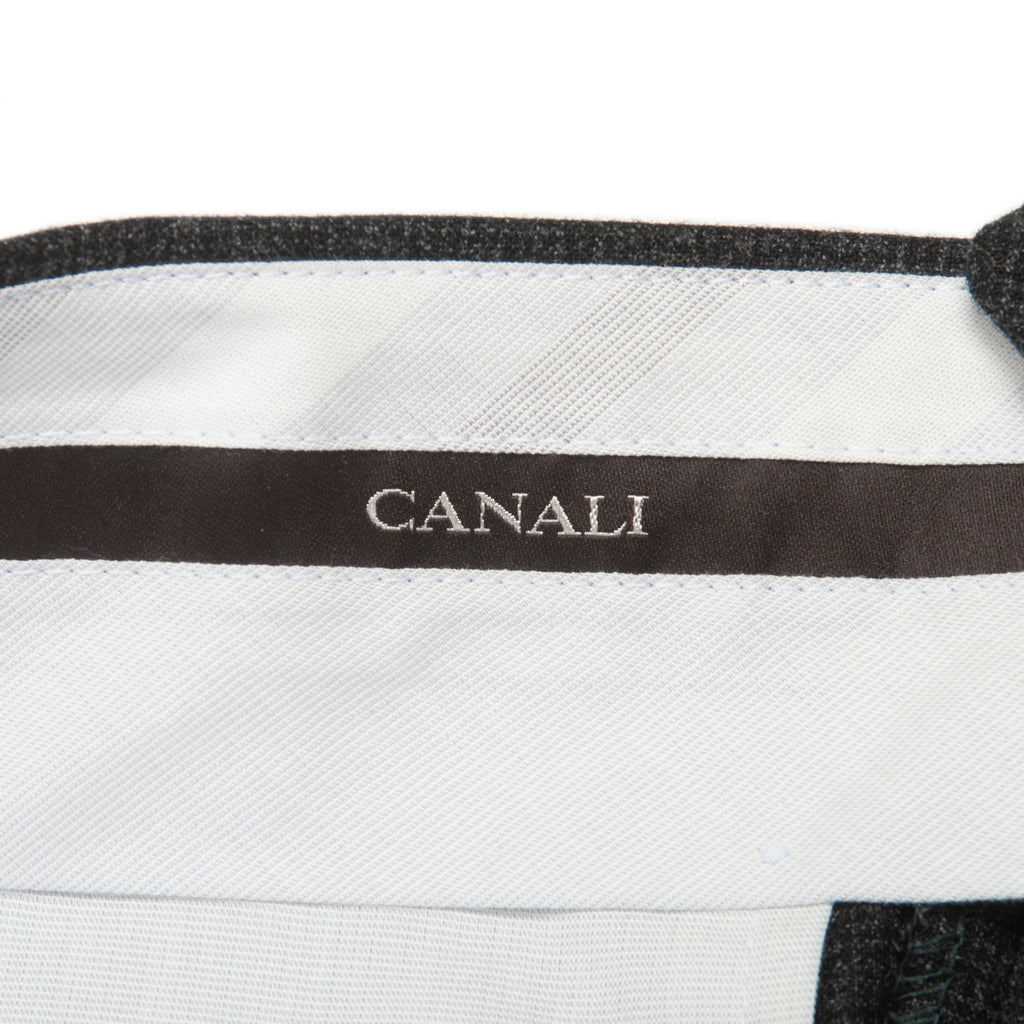Canali Grey Stretch Wool Twill Trousers
