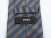 Hugo Boss Made in Italy Yellow on Grey Striped Tie