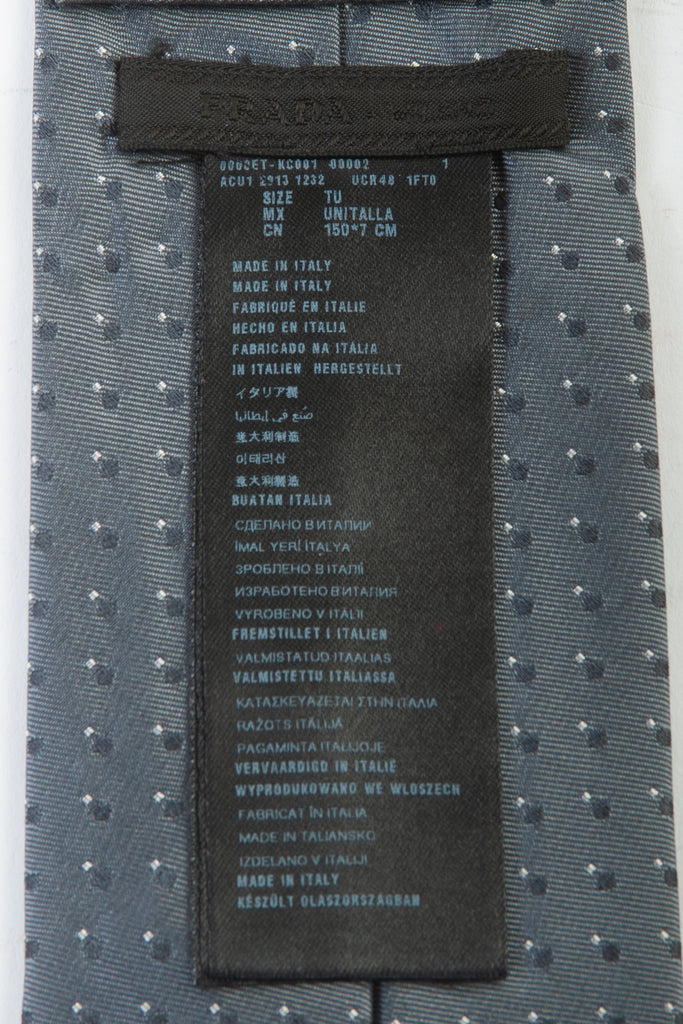 Prada NWT Grey Dotted Pattern Tie