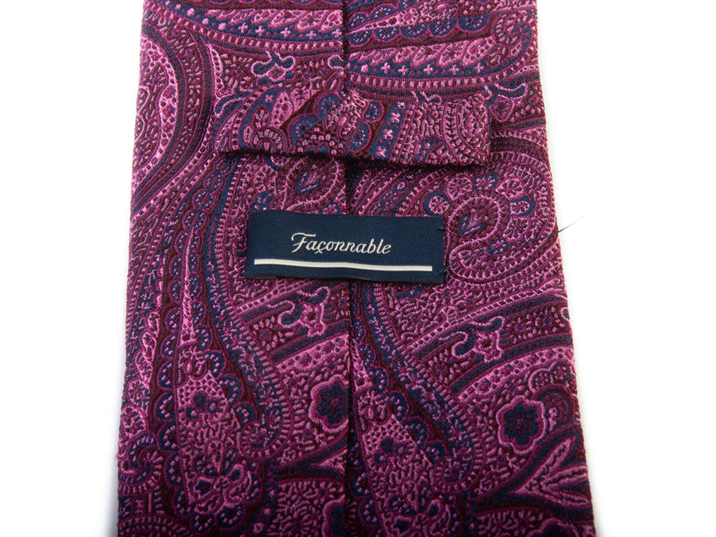 Faconnable Dark Pink Paisley Tie