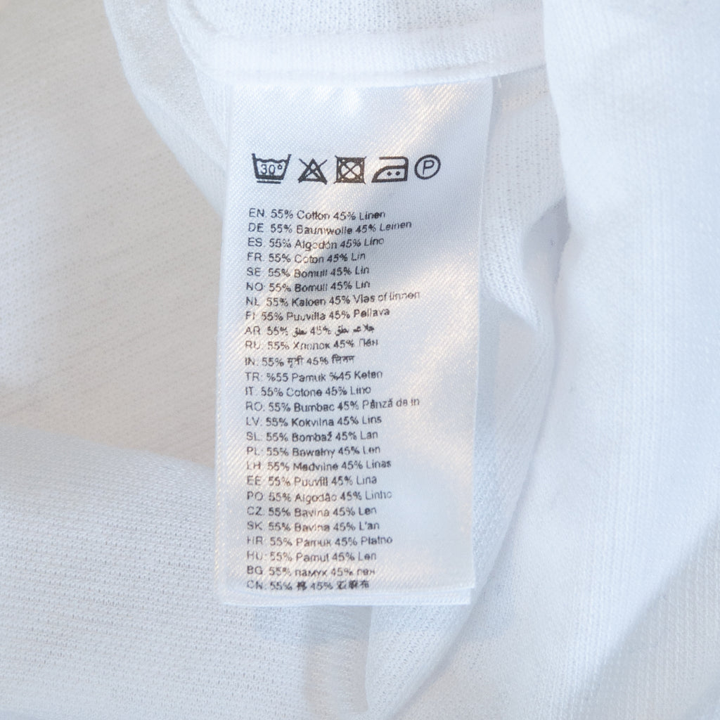 Eton White Jersey Knit Linen Blend Camp Shirt