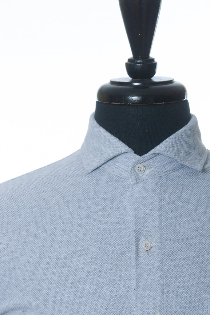 Isaia Grey Slim Fit Jersey Knit Shirt