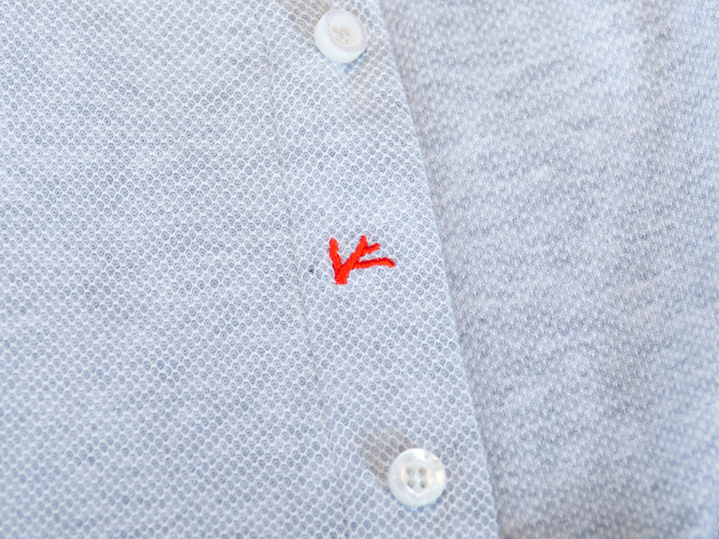 Isaia Grey Slim Fit Jersey Knit Shirt