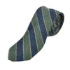 Holt Renfrew Blue and Green Striped Raw Silk Tie