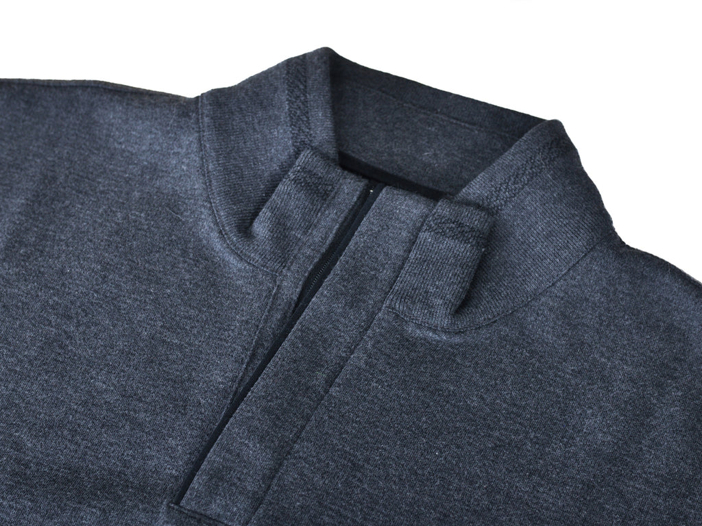 Hugo Boss Grey Picano Regular Fit Quarter Zip Sweater