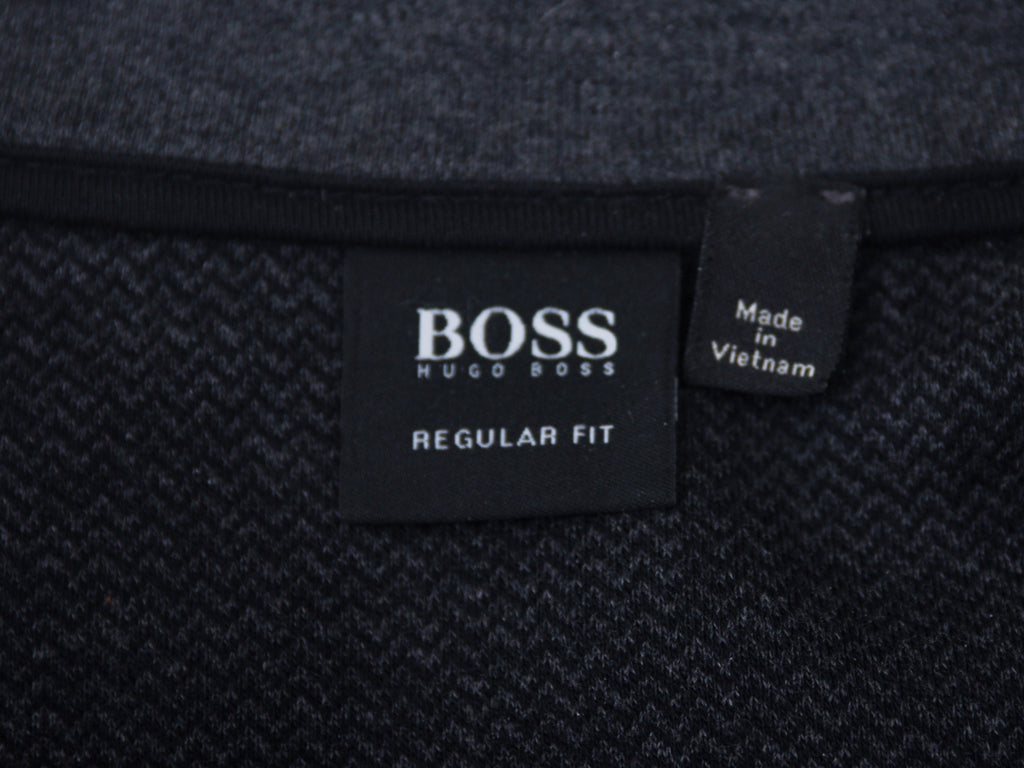 Hugo Boss Grey Picano Regular Fit Quarter Zip Sweater