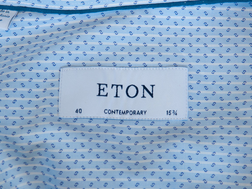 Eton Pattern Stripe Contemporary Fit Shirt