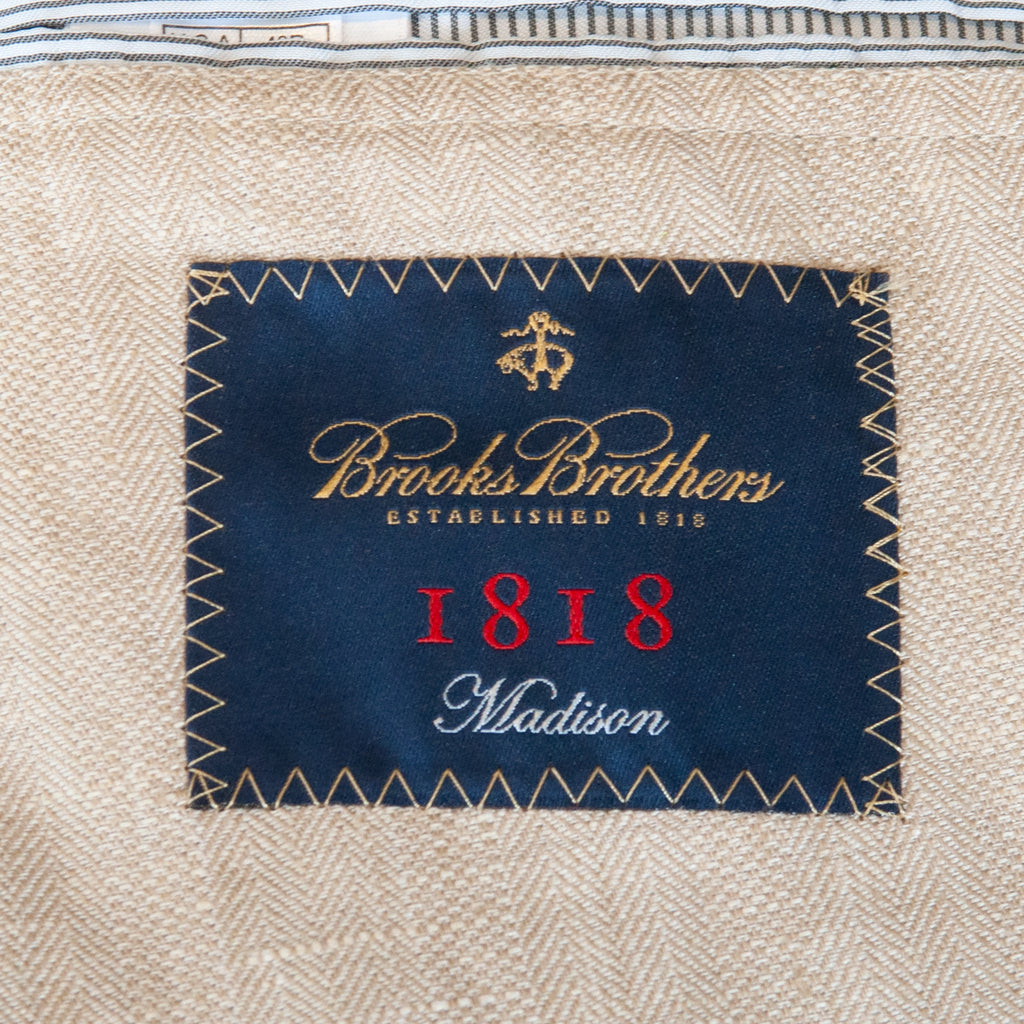 Brooks Brothers Light Brown Irish Linen Madison Blazer