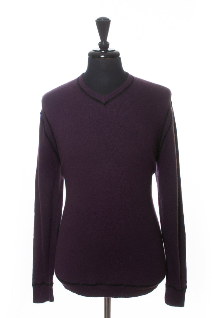 Autumn Cashmere Purple V-Neck Cashmere Sweater