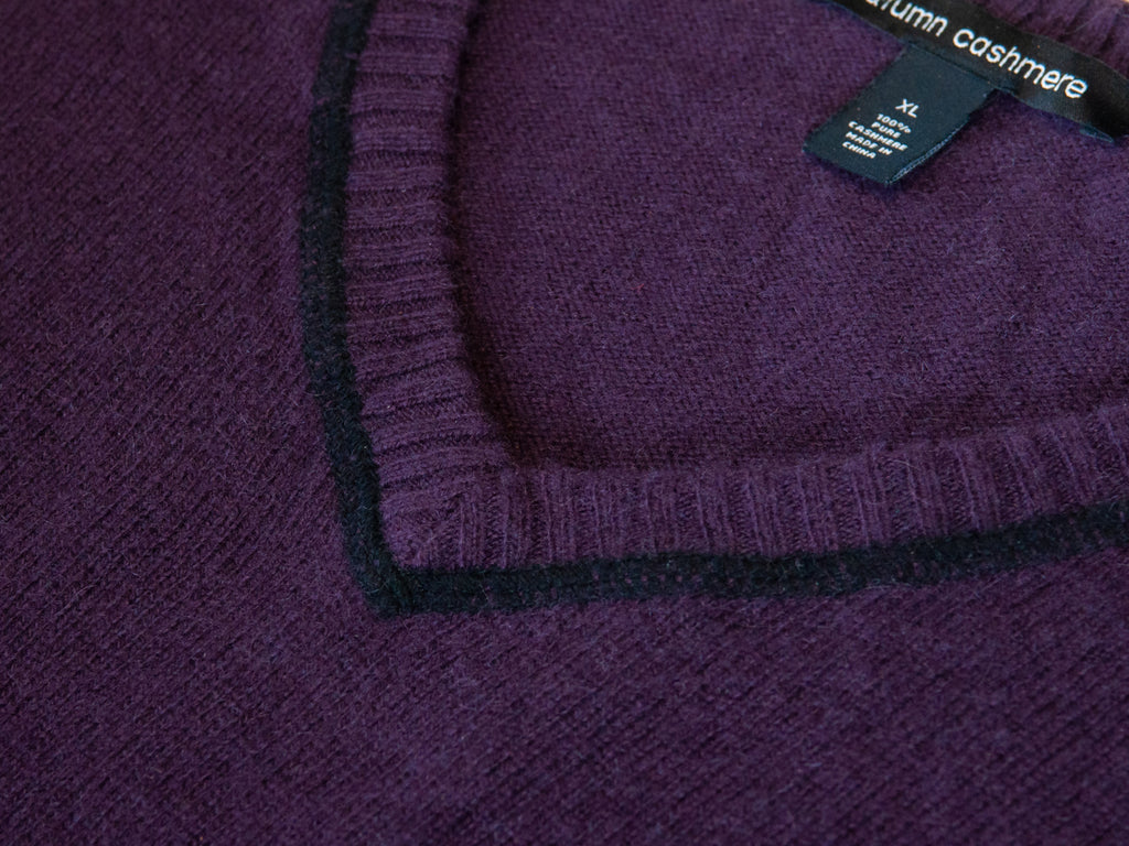 Autumn Cashmere Purple V-Neck Cashmere Sweater