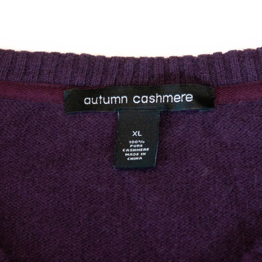 Autumn Cashmere Purple V-Neck Cashmere Sweater