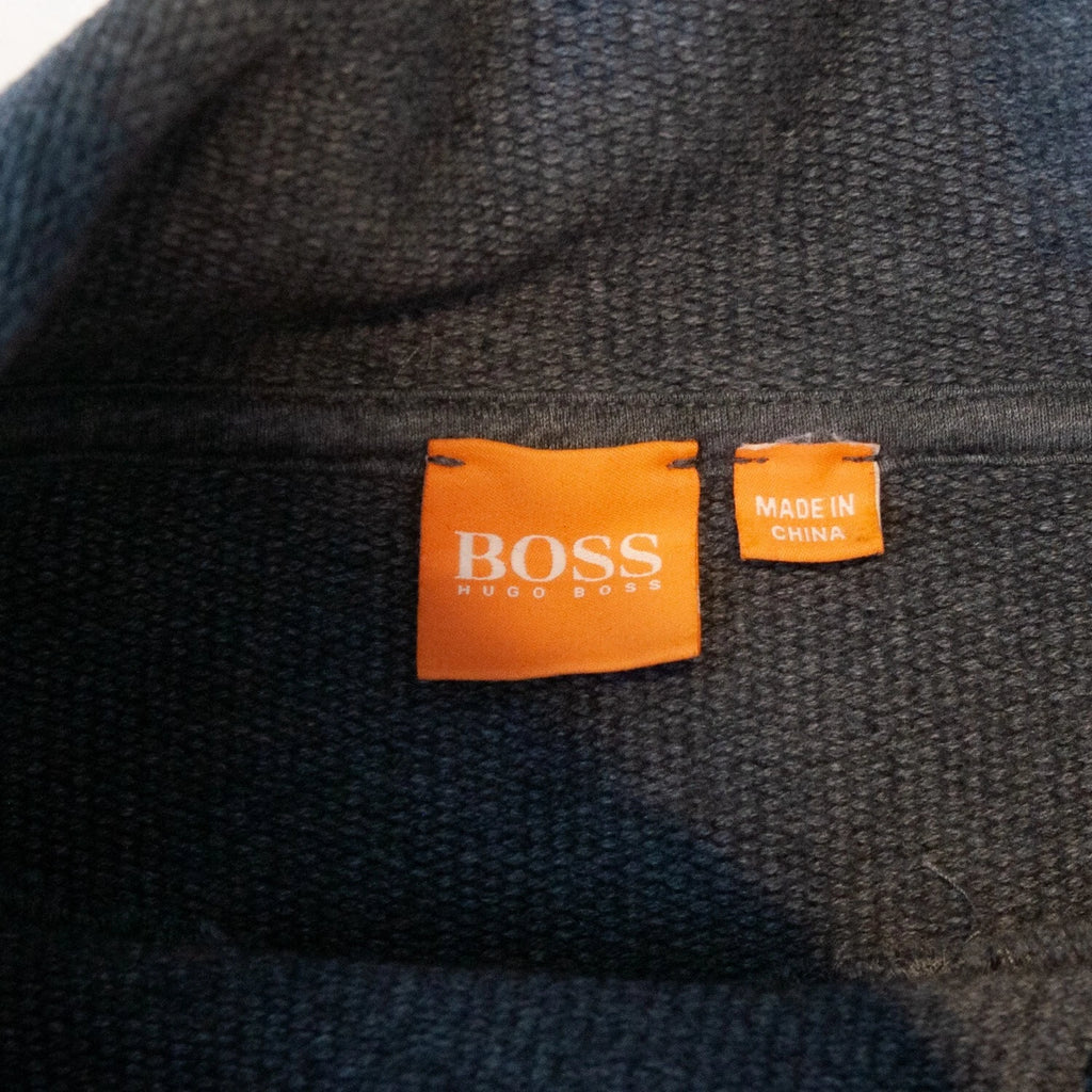 Hugo Boss Gray Shawl Collar Wawy Sweater