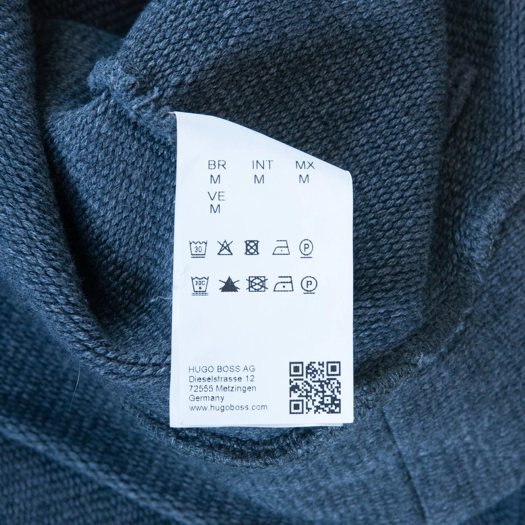 Hugo Boss Gray Shawl Collar Wawy Sweater