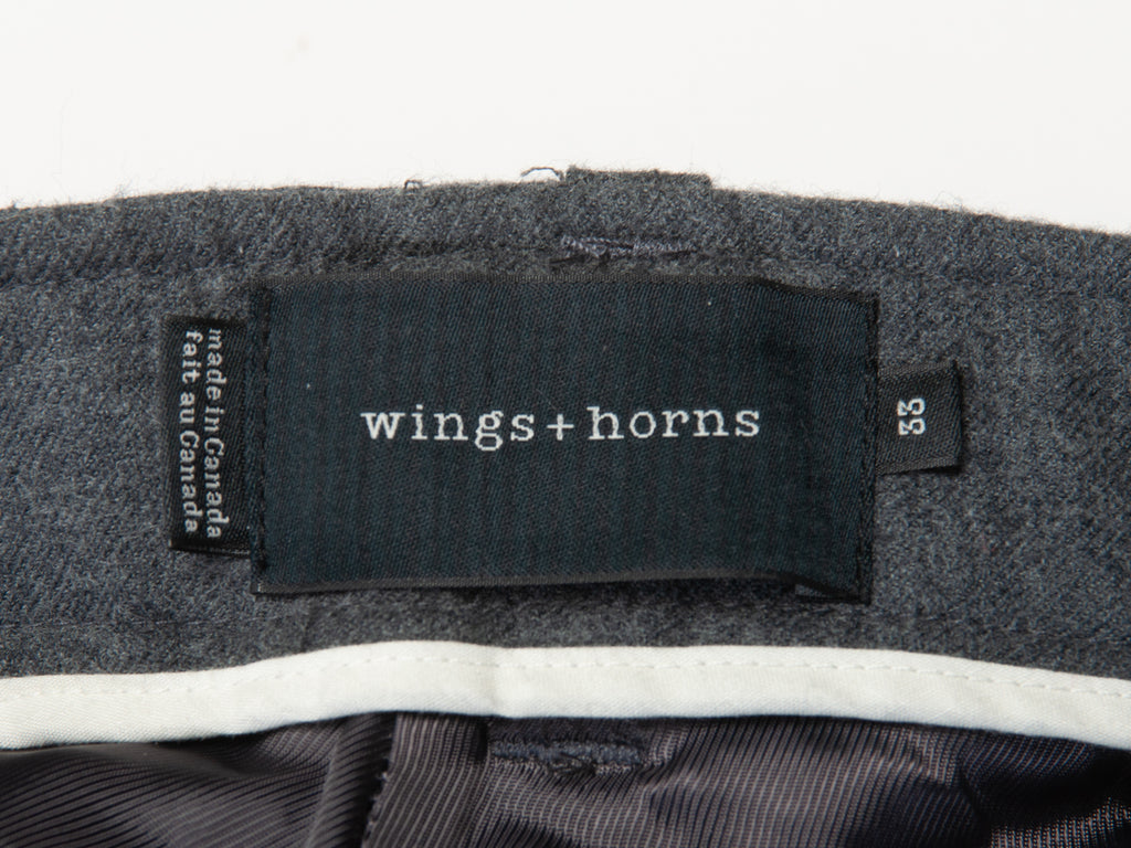 Wings + Horns Gray Flannel Pants