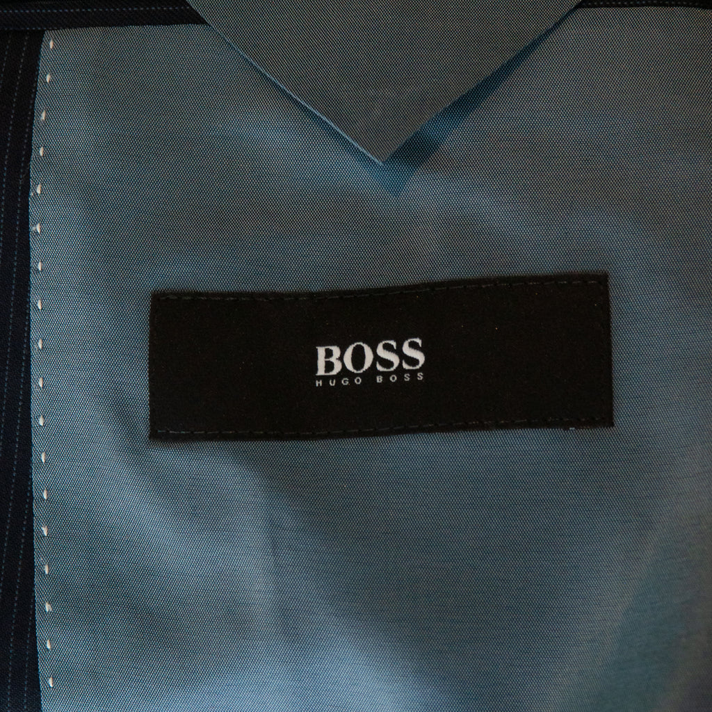 Hugo Boss Navy Blue Pinstriped Pasolini Movie Suit