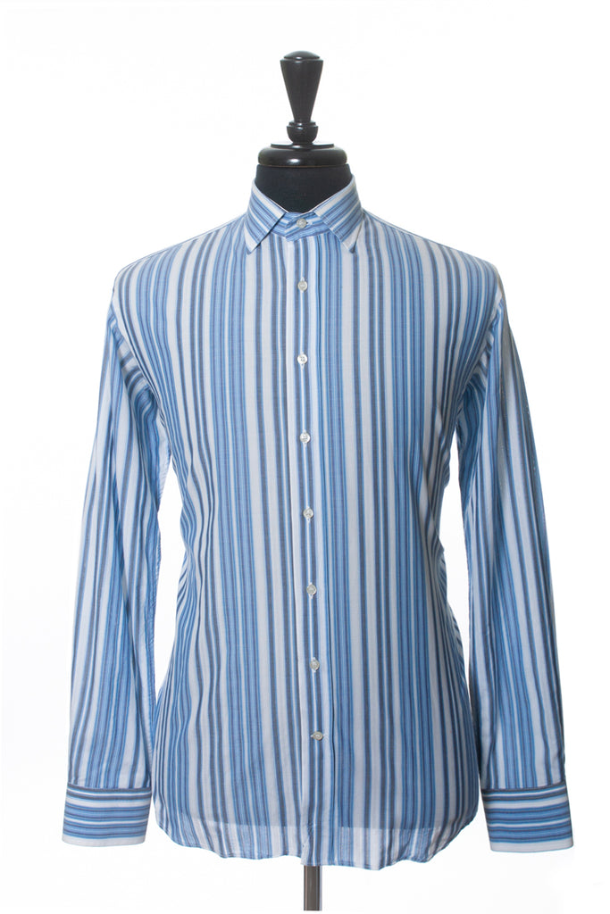 Etro Blue Striped Cotton Shirt