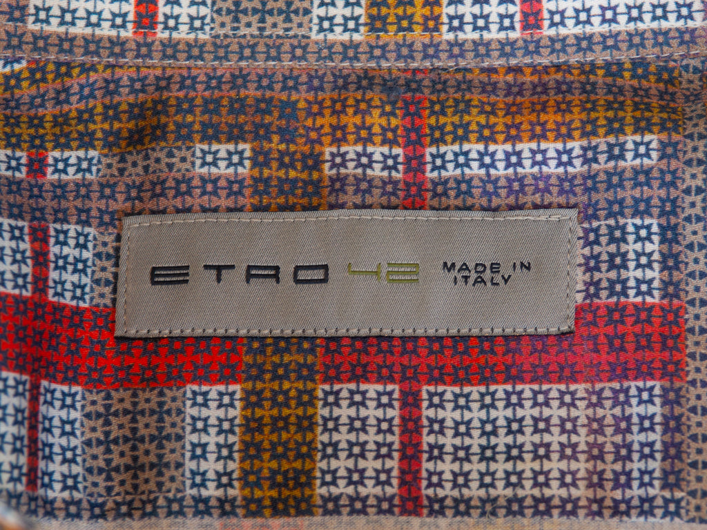 Etro Multicolored Pattern Check Cotton Shirt