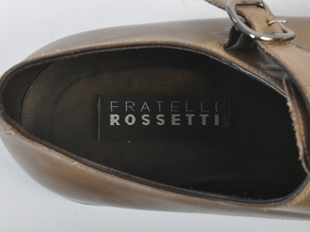 Fratelli Rossetti Brown Perf Toe Double Monk Strap Shoes