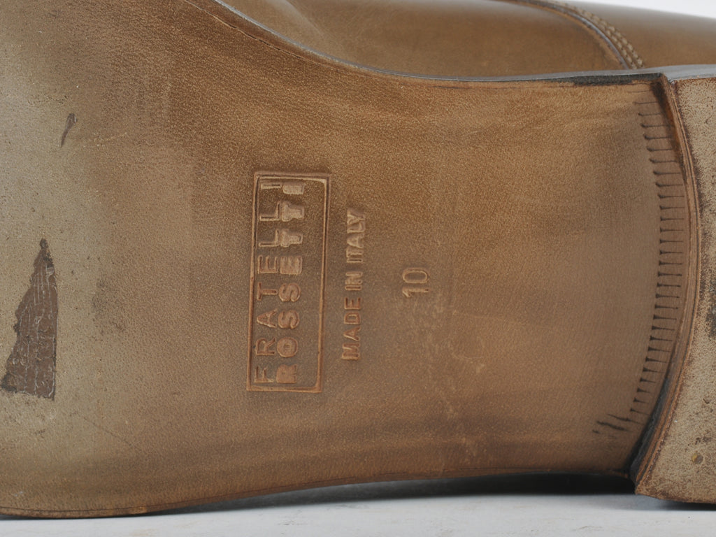 Fratelli Rossetti Brown Perf Toe Double Monk Strap Shoes