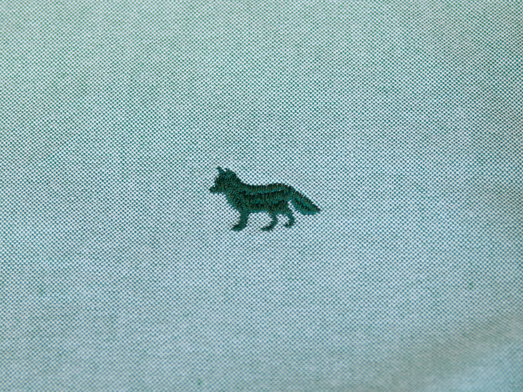 Maison Kitsune Light Green Oxford Button Down Shirt