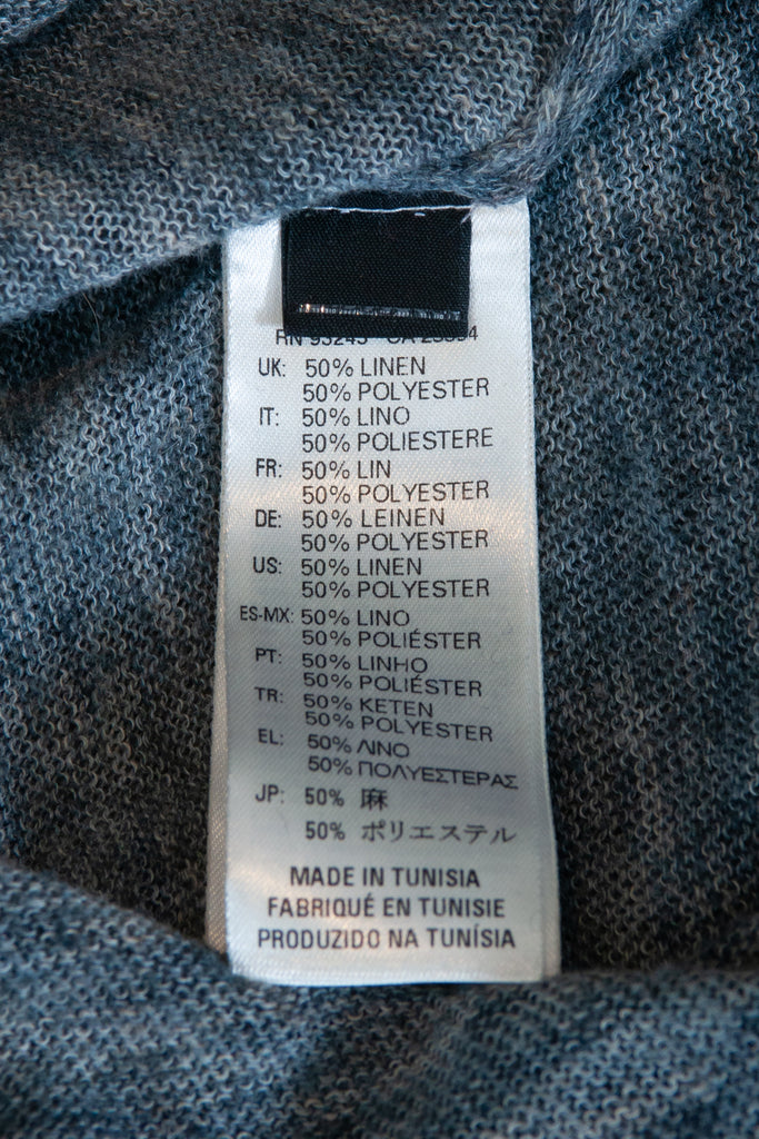 Diesel Grey Italian Linen Blend Yarn Crew Neck Sweater