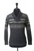 Paul Smith Gray Nordic Patterned Shawl Collar Sweater
