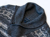 Paul Smith Gray Nordic Patterned Shawl Collar Sweater