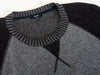 Benson Grey and Black Cashmere Blend Crew Neck Sweater