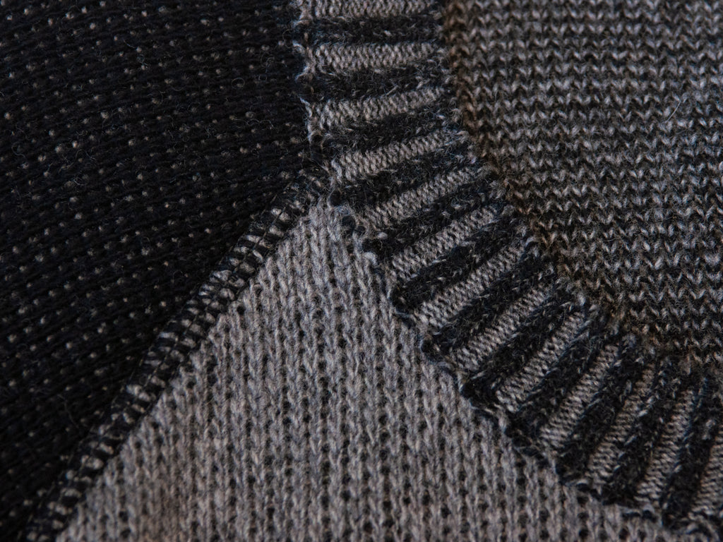 Benson Grey and Black Cashmere Blend Crew Neck Sweater