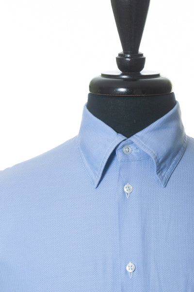 Giorgio Armani Blue Herringbone Twill Shirt