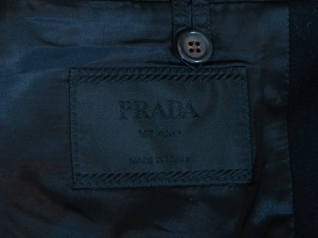 Prada Black Flannel Two Button Blazer