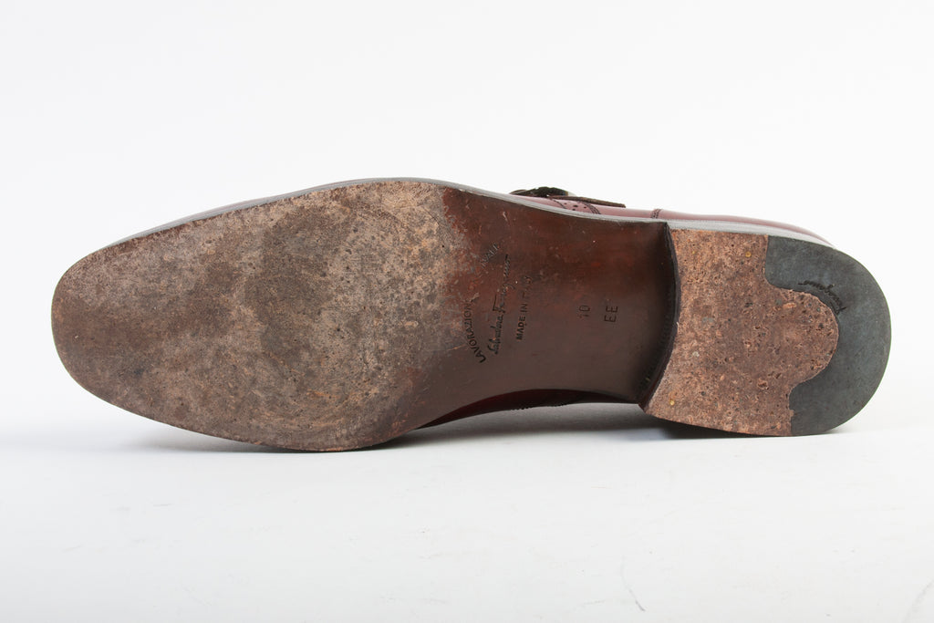 Salvatore Ferragamo Mahogany Red Buckle Shoes