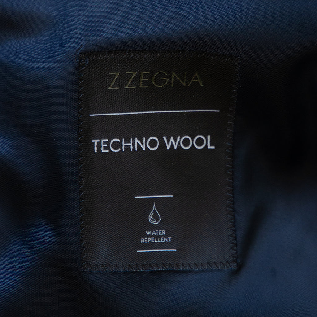 ZZegna Navy Blue Techno Wool Blazer
