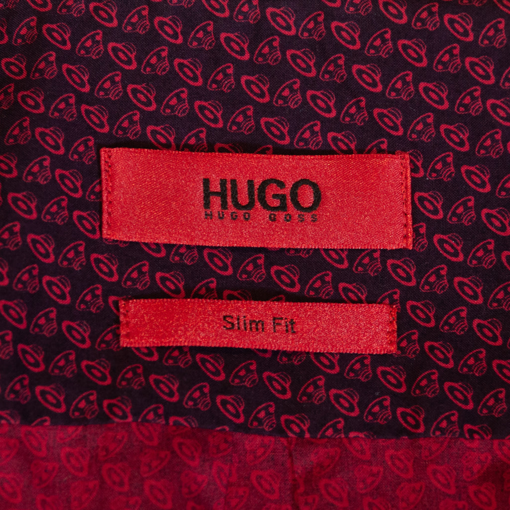 Hugo Boss Red Geo Print Ero Slim Fit Shirt