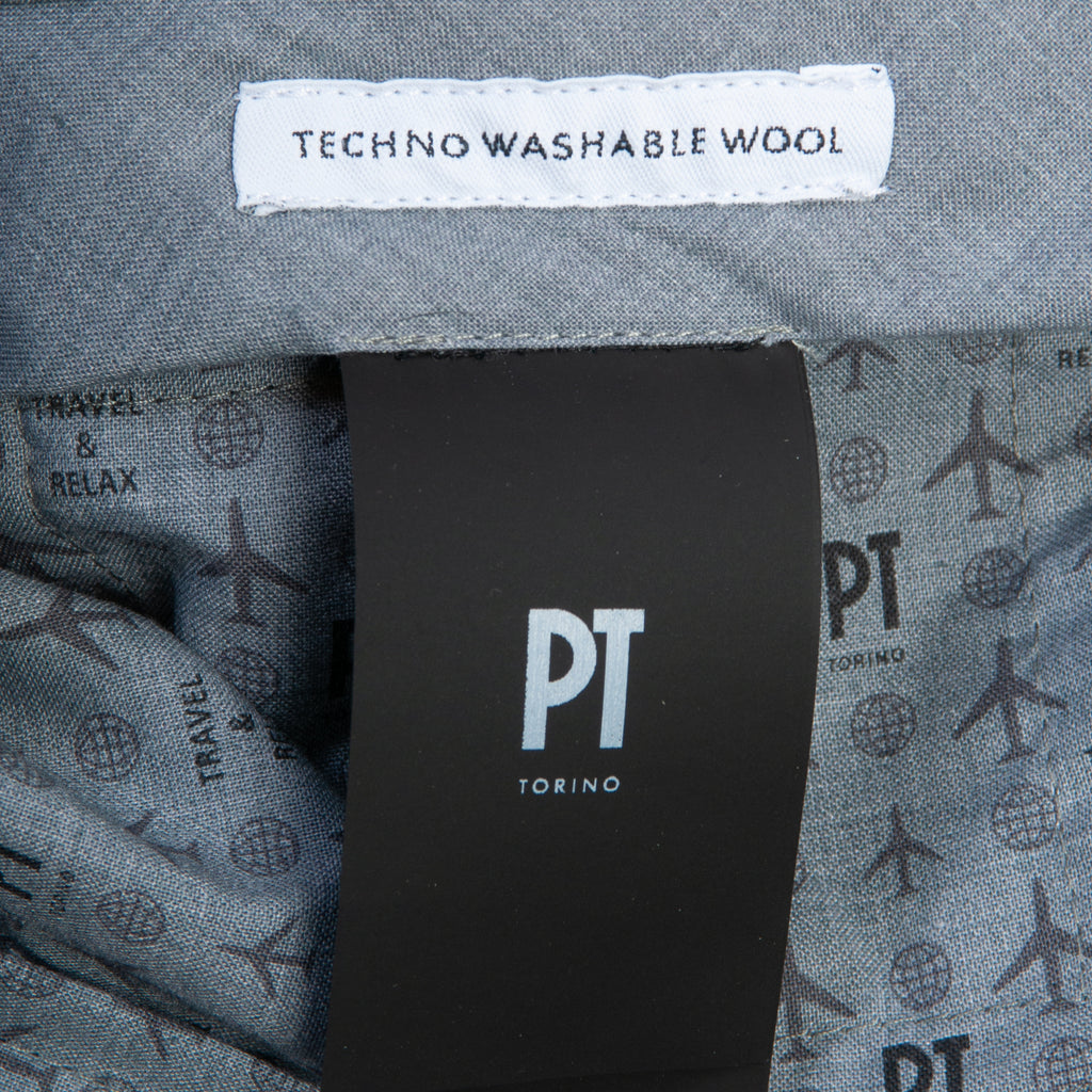 PT Torino Dark Gray Slim Fit Techno Washable Wool Slim Fit Pants